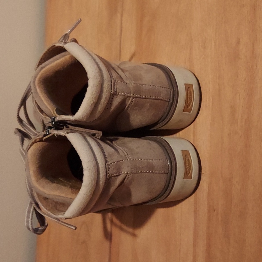 Womens Dr. Scholl's Tan Lace-Up Boots - Picture 4 of 6
